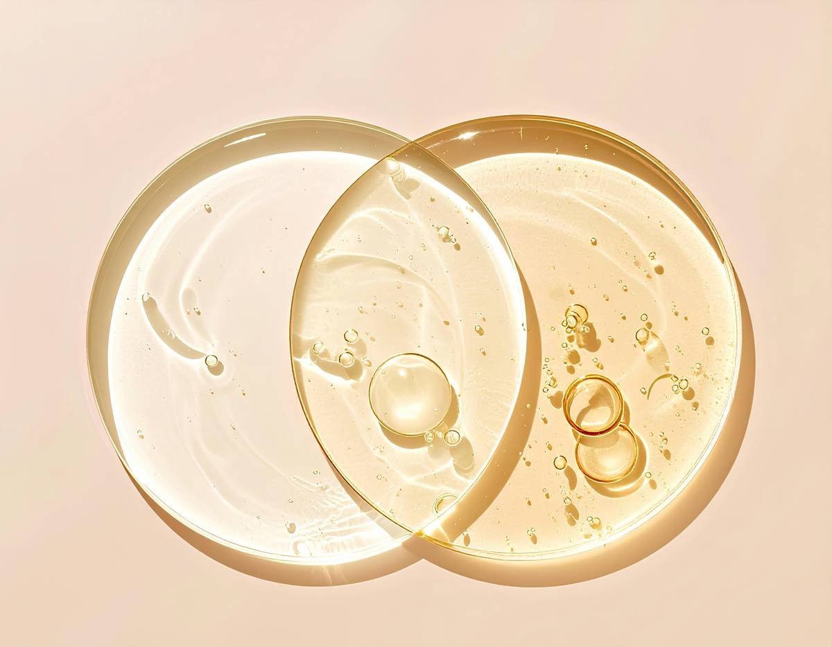Chart comparing oil-based vs water-based texture serums for fine, medium, and coarse hair types